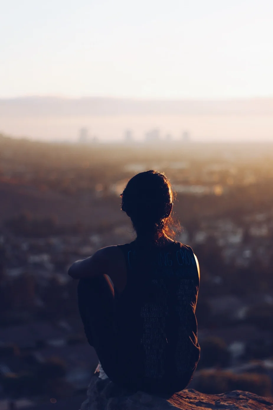 a girl sitting