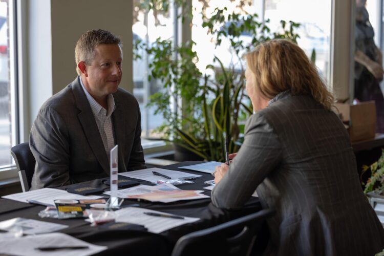 brooke engaged in conversation with executive coaching client