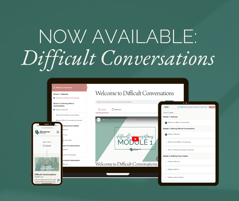 Difficult Conversations screen grabs on various devices