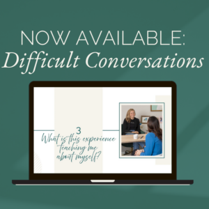 Difficult conversations slide on a laptop screen