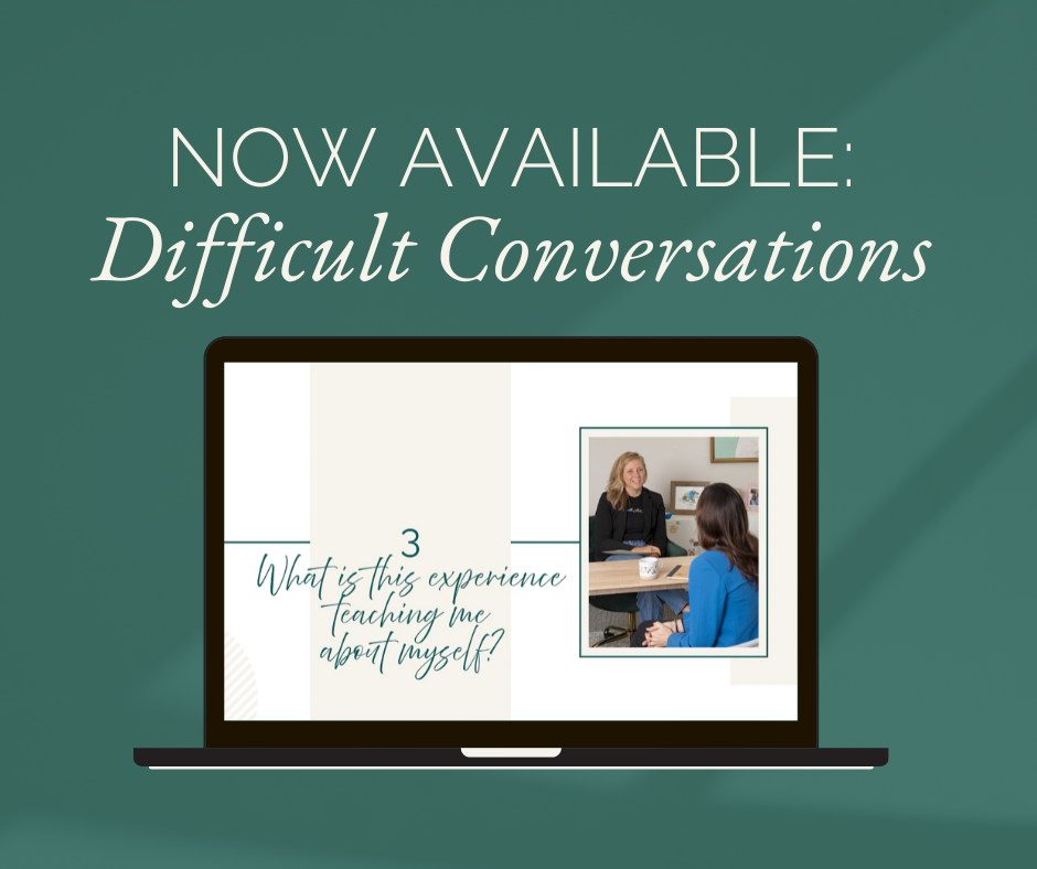 Difficult conversations slide on a laptop screen